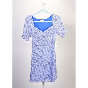 Alter'd State Blue Floral Dress Sweetheart Neckline NWT